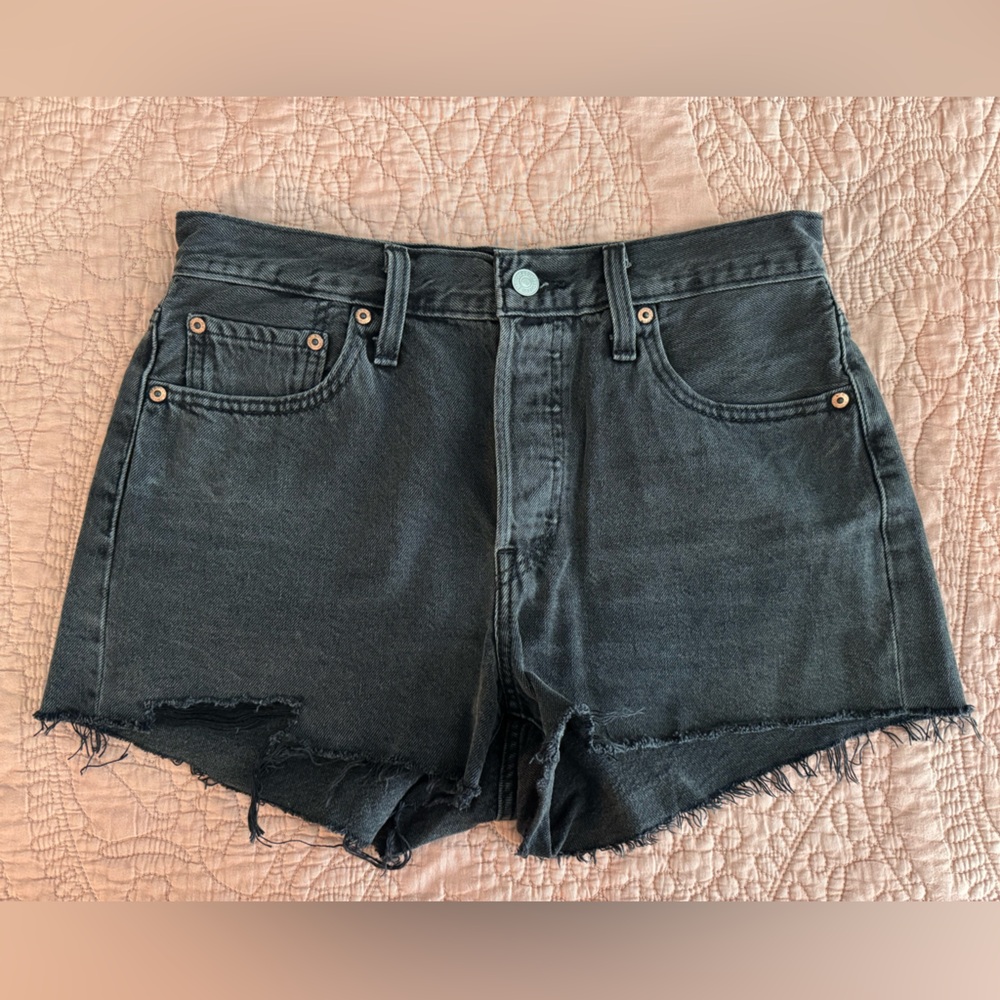 Levi's 501 Black Denim Shorts